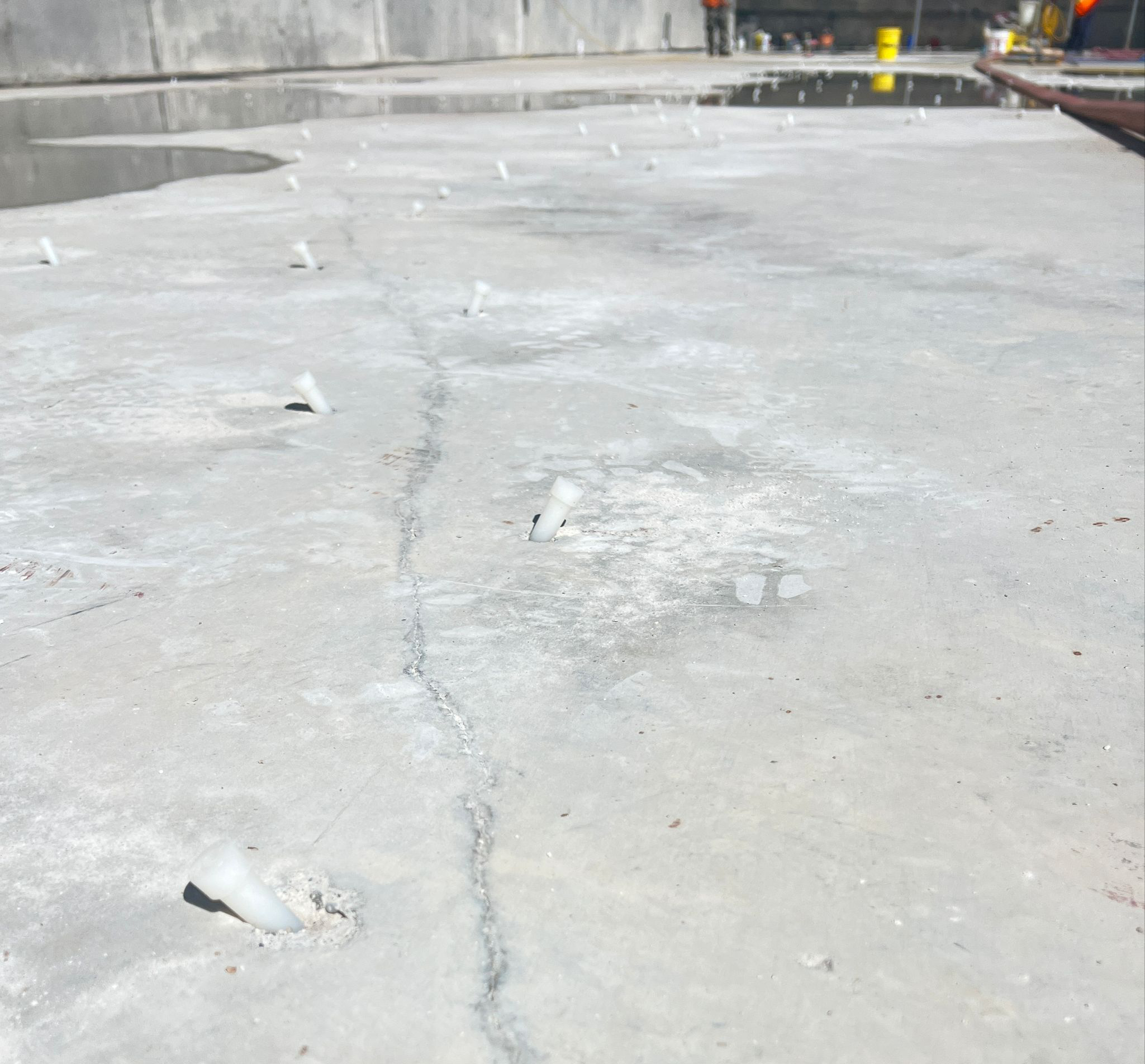 Foundation crack repair injection process in Toronto basement